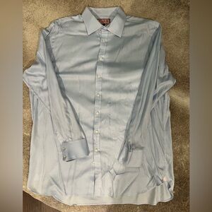 Thomas Pink Blue Dress Shirt with Classic Collar